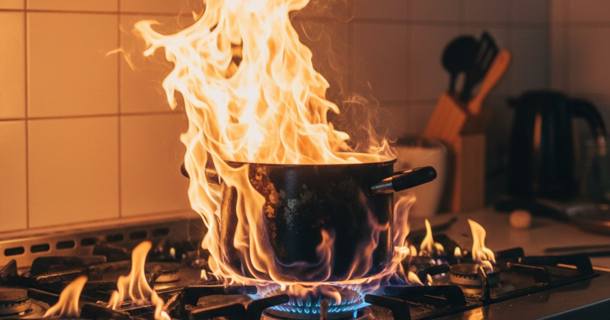 bếp ga bị bùng lửa