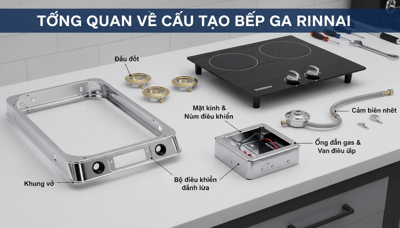 Tổng quan về cấu tạo bếp ga Rinnai