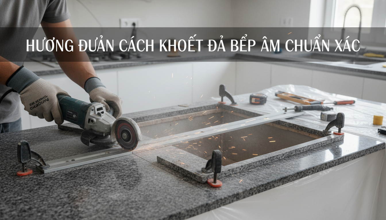 Hướng Dẫn Cách Khoét Đá Bếp Âm Chuẩn Xác