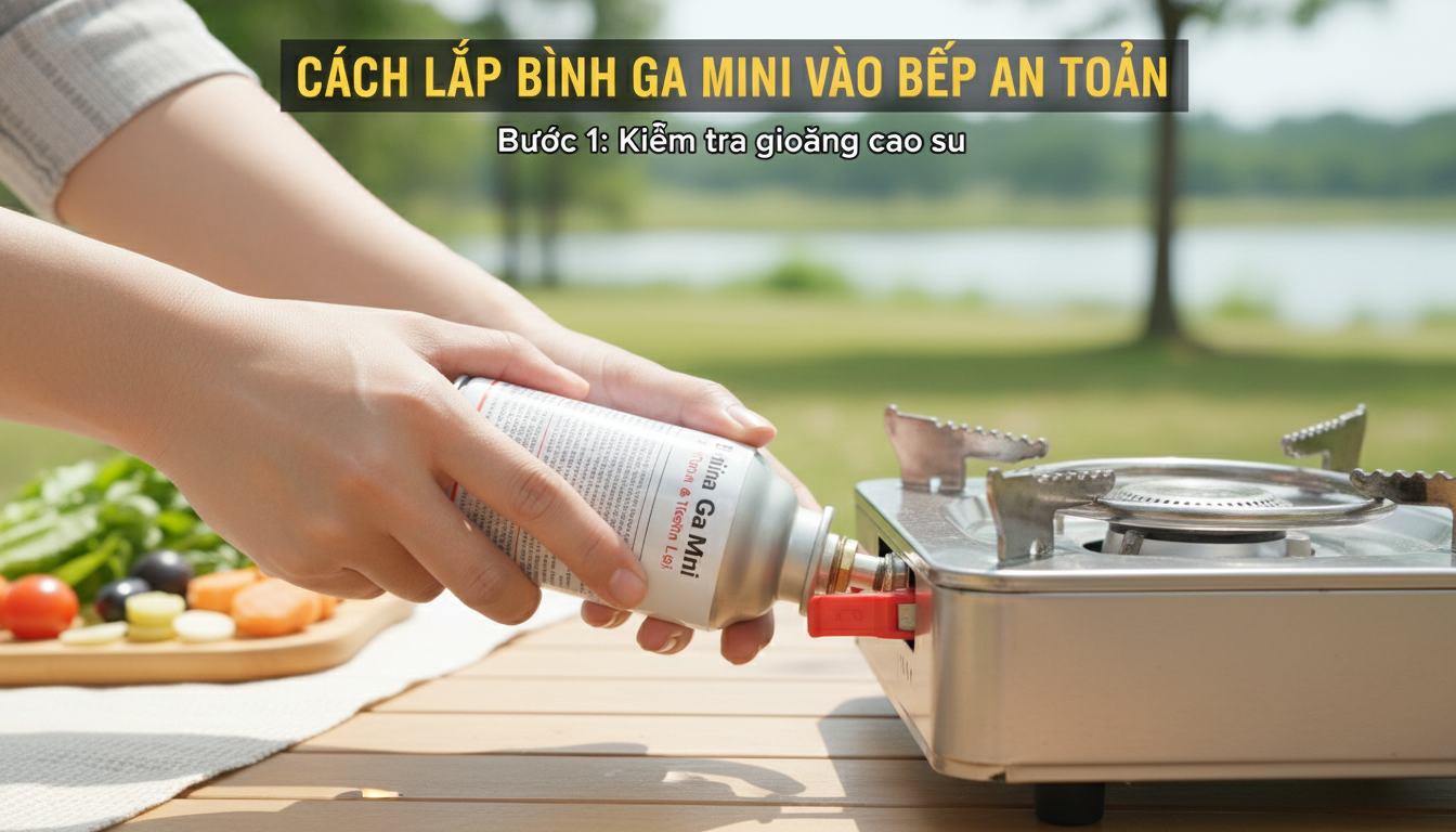 Cách lắp bình ga mini vào bếp an toàn