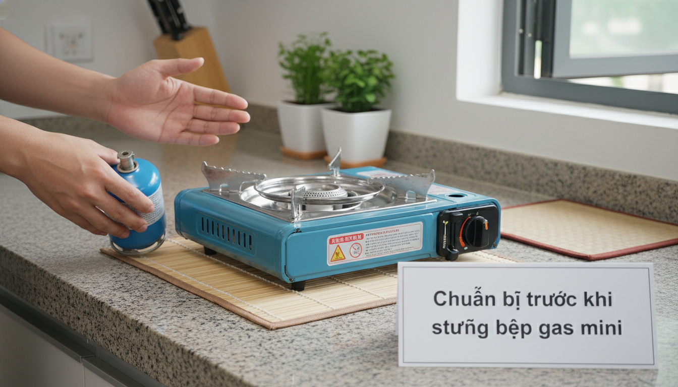 Chuẩn bị trước khi sử dụng bếp gas mini