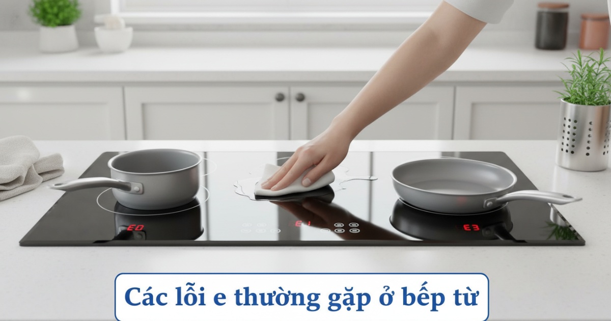 Các lỗi e thường gặp ở bếp từ