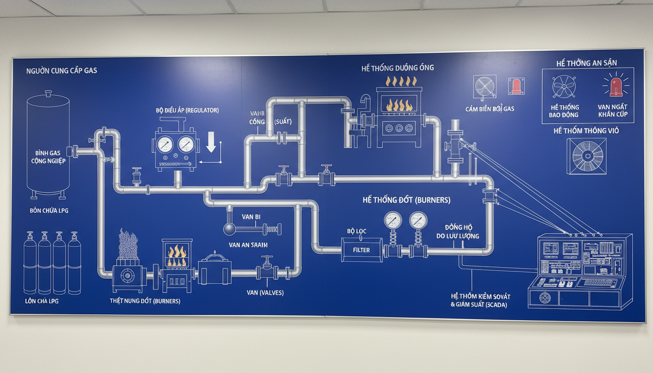 Các thành phần chính của hệ thống gas công nghiệp