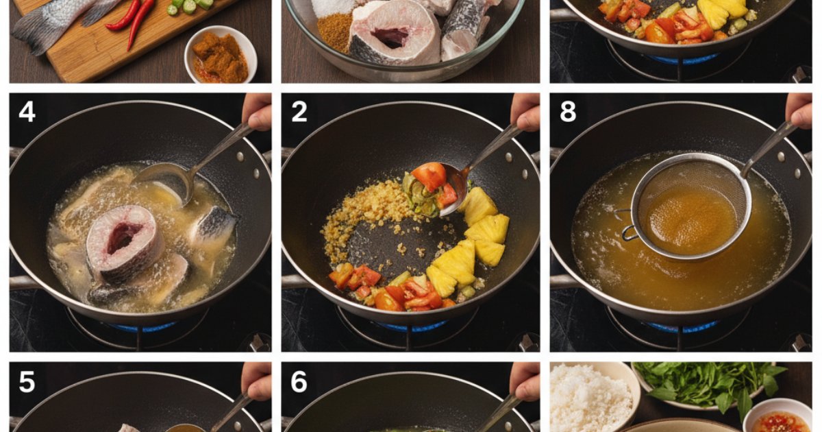 Các bước thực hiện cách nấu canh chua cá lóc chuẩn vị