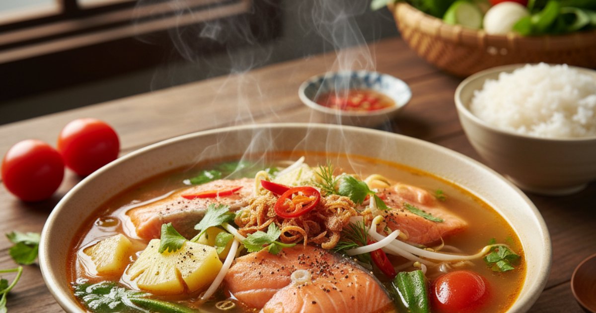 Giá trị dinh dưỡng tuyệt vời từ món cá hồi nấu canh chua