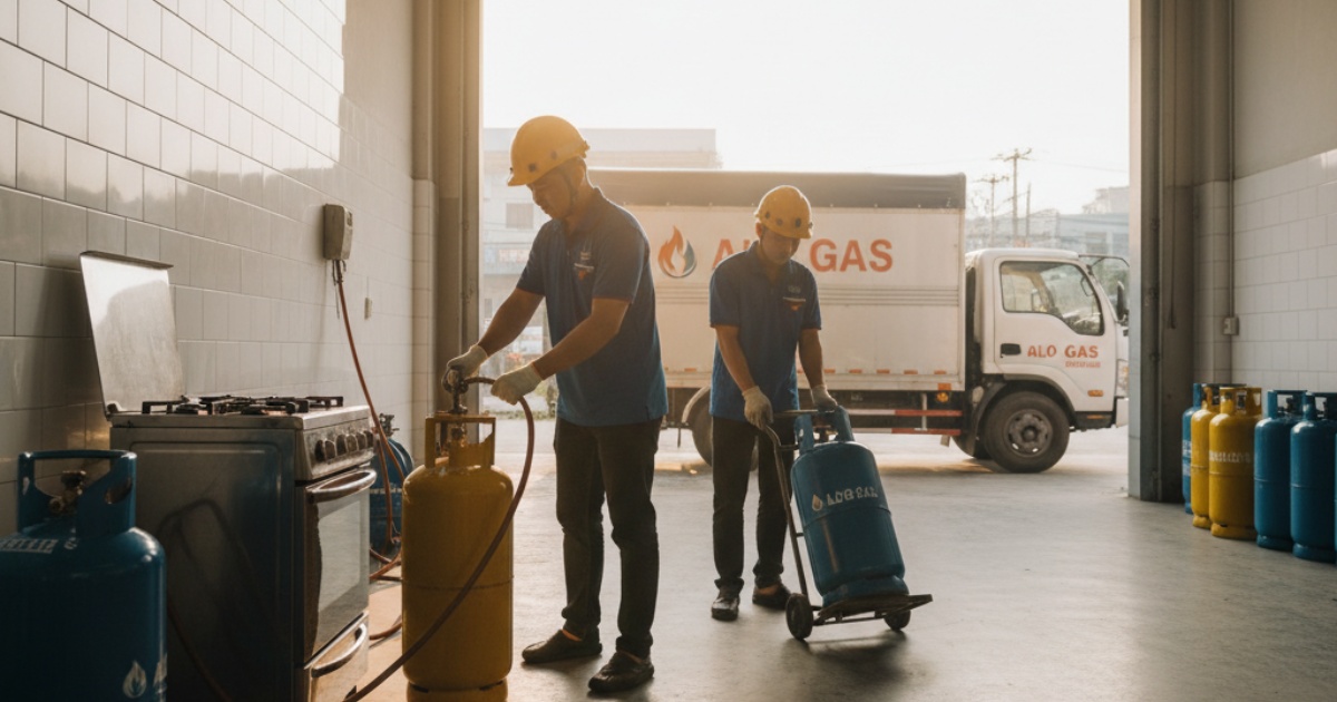 Quy trình đổi gas chuyên nghiệp của AloGas Bình Thuận