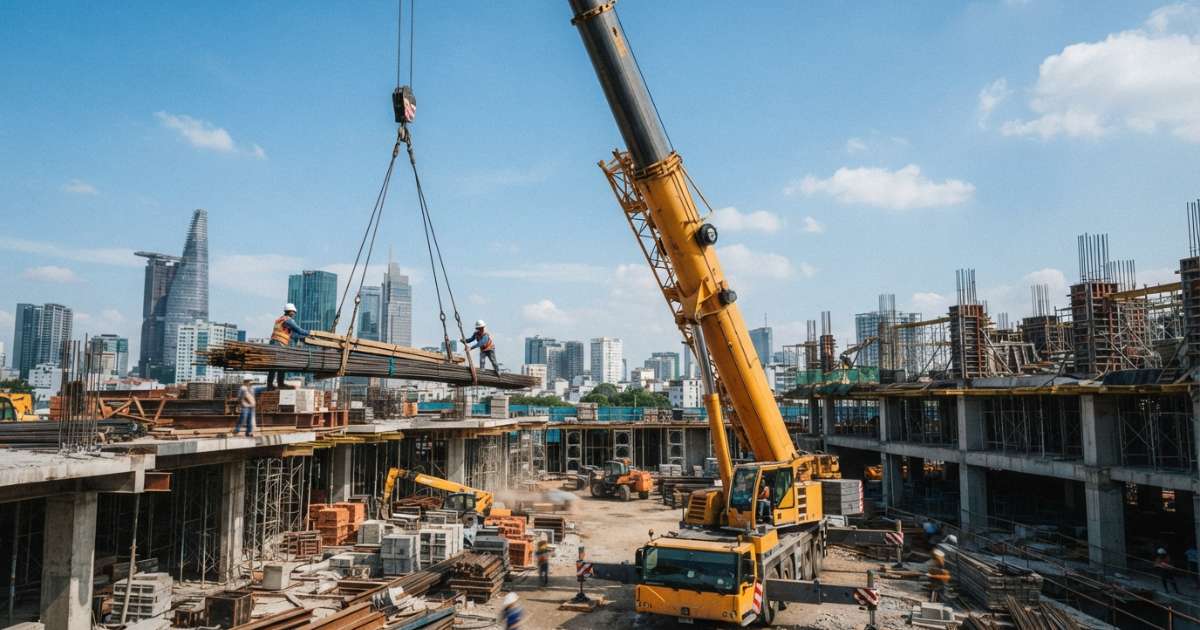máy cẩu vật liệu xây dựng