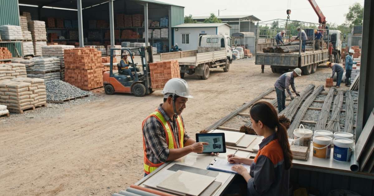 quy trình mua bán vật liệu xây dựng