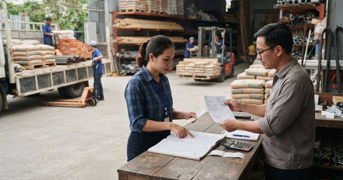 Hướng dẫn chi tiết mua vật liệu xây dựng hạch toán theo từng trường hợp